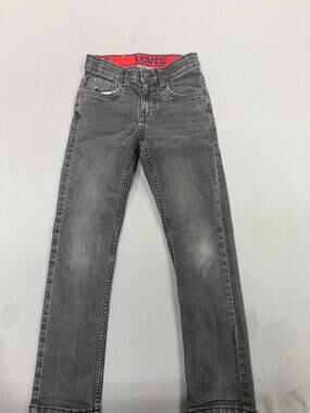 Levi's 511 Boys Jeans Size 8 Regular Black Wash Slim Flex Stretch Adjustable Wai